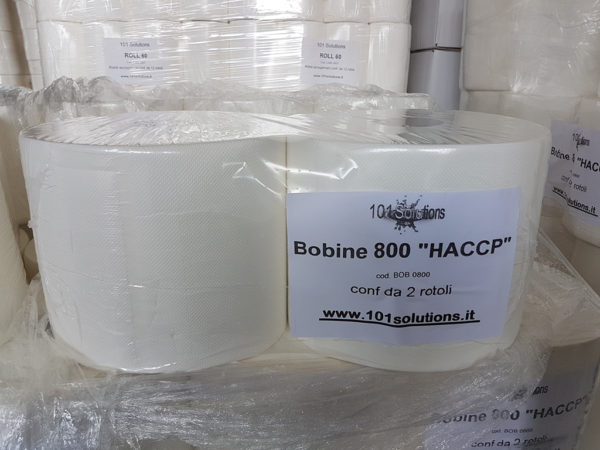 Bobine di carta da 800 strappi HACCP conf da 2 rotoli - immagine 2